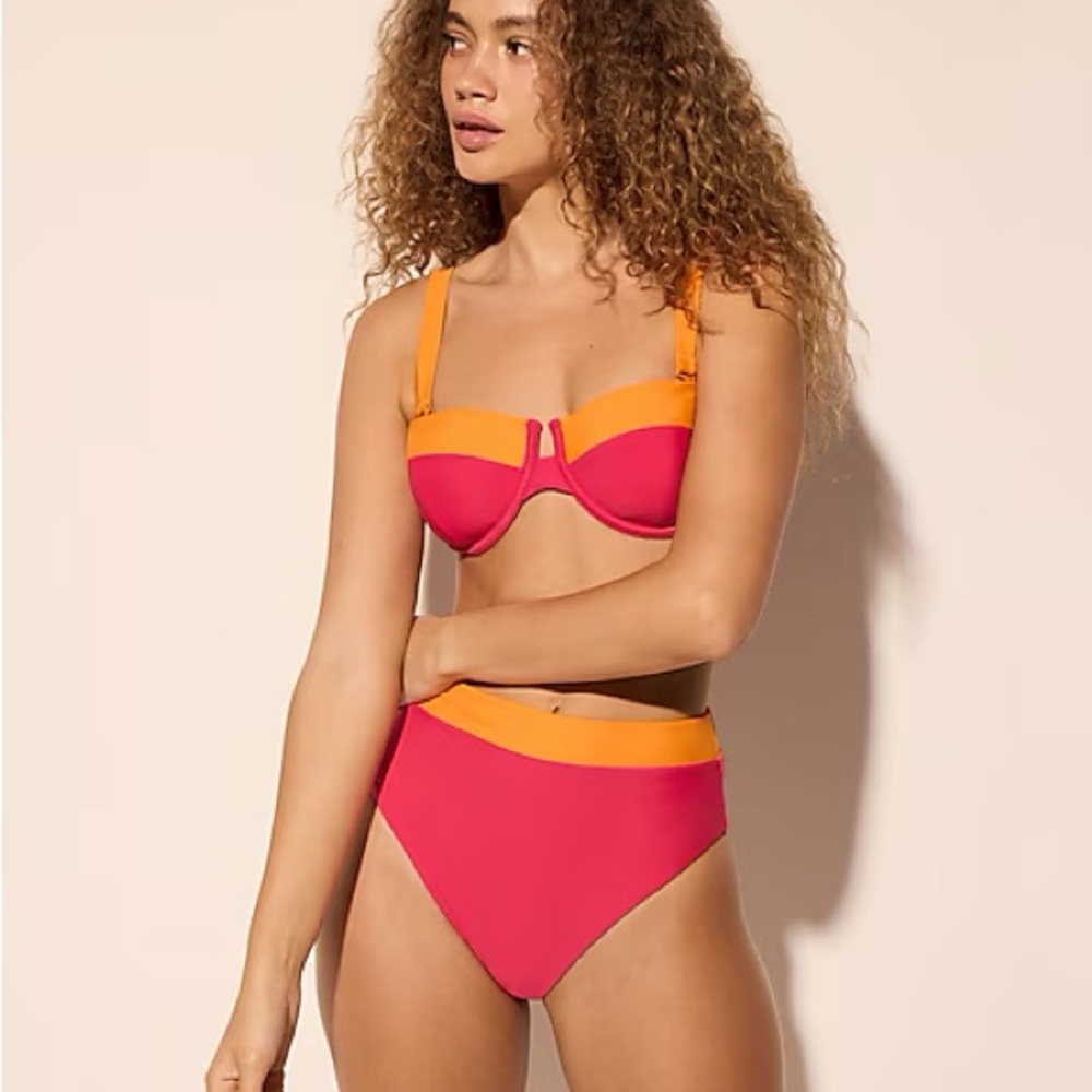 Express Color Block Balconette Body Contour Swim Top - Picture 2 of 6